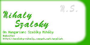 mihaly szaloky business card