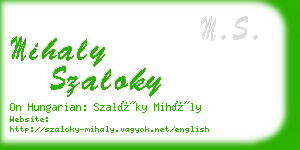 mihaly szaloky business card